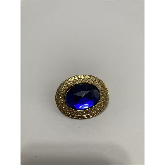 Beautiful Blue Stone Set In Gold Art deco Setting. - Picture 1 of 6